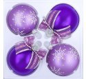 набор ёлочных шаров 4х75мм "Романтика" (Ёлочка) фиолетовый