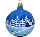 Ёлочный шар 85 мм "У пруда" (Рождественское яблоко)