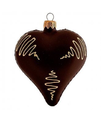 Ёлочная игрушка"Сердечко " тёмный шоколад  (Ариель)