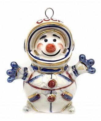 Ёлочная игрушка "Космический Снеговик" (Фарфоровая мануфактура)