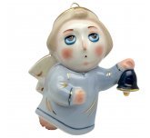 Ёлочная игрушка "Ангел" с колокольчиком (Фарфоровая мануфактура СПб)