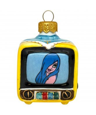 Ёлочная игрушка "Телевизор "А мы тут плюшками балуемся" (Лефортовский фарфор)