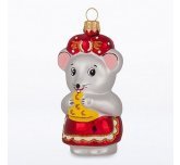 Ёлочная игрушка "Мышка" (Ёлочка) в красном