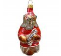 Ёлочная игрушка "Медведь с балалайкой" (Бирюсинка) в красном