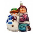 Ёлочная игрушка "Малыш и снеговик" (Крона)