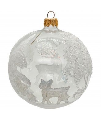 Ёлочный  шар 100 мм "Олень. Коллекция Иней" (Бартош)