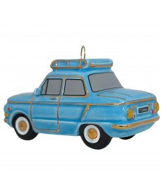 Ёлочная игрушка "Запорожец с багажником" (Фарфоровая мануфактура)голубой