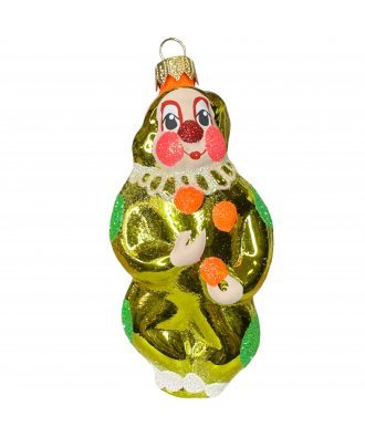 Ёлочная игрушка "Клоун" золотистый (Бирюсинка)