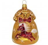 Ёлочная игрушка "Подарок Лошадка" (Ёлочка) золотой