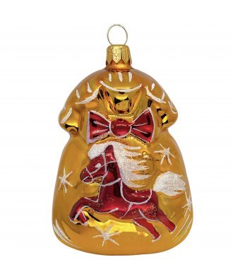 Ёлочная игрушка "Подарок Лошадка" (Ёлочка) золотой