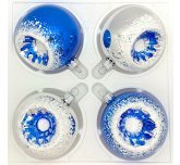 набор ёлочных шаров 4х75 мм "Лучистый" синий (Ёлочка)