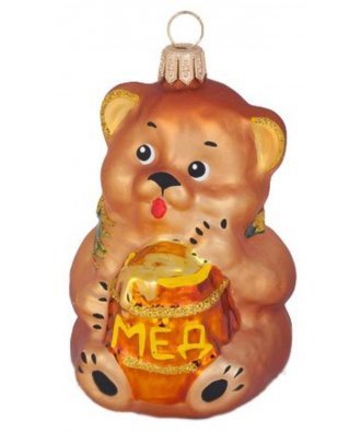 Ёлочная игрушка "Мишка с мёдом" (Ёлочка)
