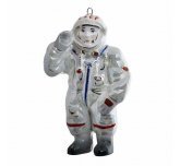 Ёлочная игрушка "Космонавт" в белом (Фарфоровая мануфактура)