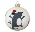 Ёлочный шар 85 мм "Мышка с подарками" (Рождественское яблоко)