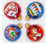 набор ёлочных шаров 4х60 мм "Детская забава"  (Ёлочка)