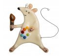 Новогодняя витражная игрушка "Мышка художница" (м. Glassnaya)