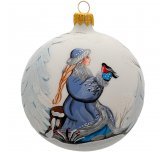 Ёлочный шар 100 мм "Снегурочка" (Рождественское яблоко)