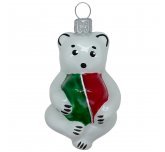 Ёлочная игрушка "Мишка с мячом" (Ёлочка) белый