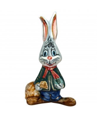 Ёлочная игрушка "Заяц с мешком" (Лефортовский фарфор)