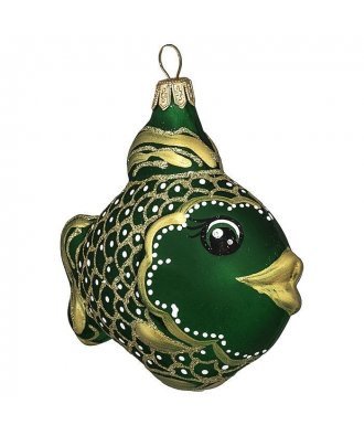 Ёлочная игрушка "Рыбка" зелёная (Бирюсинка)