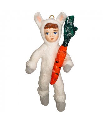 Ёлочная игрушка "Мальчик в костюме зайчика" (Дарослава)