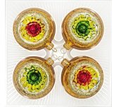 набор ёлочных шаров 4х60 мм "Фонарики" (Ёлочка) золотистый