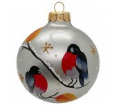 Ёлочный  шар 80 мм "Снегирьки" (Эвис)