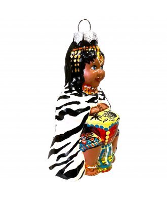 Ёлочная игрушка "Белая зебра" Кенийская Девочка (Гласс Алмаз)