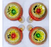 набор ёлочных шаров 4х60мм "Фонарики" (Ёлочка) красный