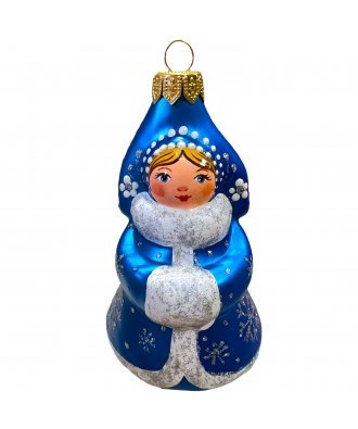 Ёлочная игрушка "Снегурочка в синей шубке со снежинками" (Эвис) 