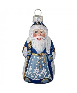 Ёлочная игрушка "Дед Мороз в синей шубе" (Винтажный шар)