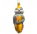Ёлочная игрушка "Кот рыболов" в жёлтом (Бирюсинка)