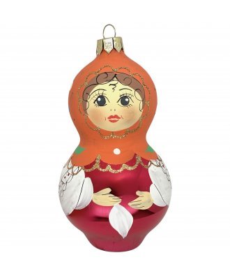 Ёлочная игрушка "Матрёшка" (Интерьер-Промысел) оранжевый платок