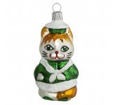 Ёлочная игрушка "Кошечка" в зелёном (Ёлочка)