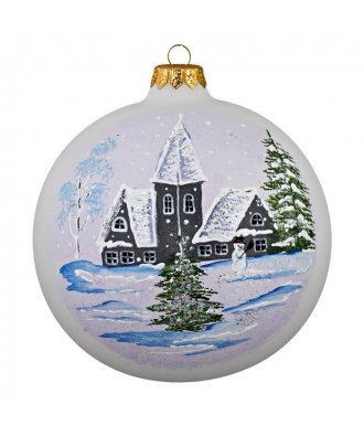 Ёлочный шар 120 мм "Новогодняя ёлка и снеговик" (ЭВИС)