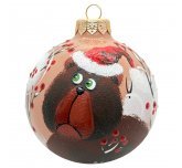 Ёлочный шар 80 мм "Медведик" (Мария)