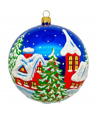 Ёлочный шар 115 мм  "Зимний этюд" (Ёлочка)