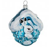 Ёлочная игрушка "Домик с зайцем" (Ёлочка)