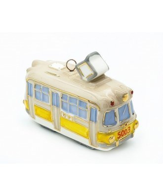 Ёлочная игрушка "Трамвай" (Фарфоровая мануфактура)