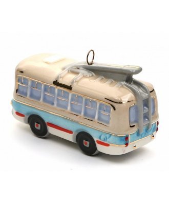 Ёлочная игрушка "Троллейбус" (Фарфоровая мануфактура)