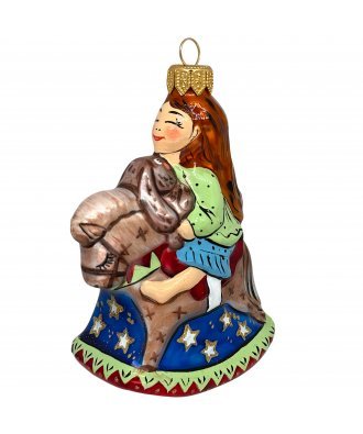Ёлочная игрушка "Девочка на лошадке" (ЭВИС)