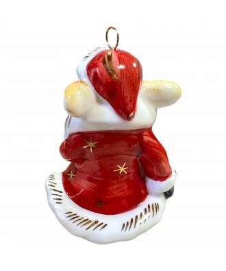 Ёлочная игрушка "Заяц в шубке "Ну, погоди" (Лефортовский фарфор)