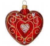 Ёлочная игрушка сердечко "Ажурное" (Ёлочка)