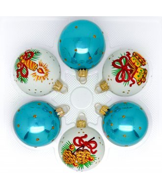 набор ёлочных шаров 6х50мм "Рождественский мотив" (Ёлочка)