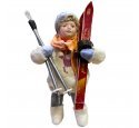 Ватная ёлочная игрушка "Макарка с лыжами" (Ольга Лысенко)
