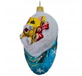 Ёлочная игрушка "Рукавичка с котиком" (Ёлочка) золотистый