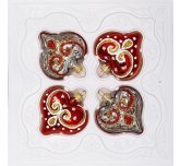 набор елочных игрушек "Сердечки-2" (Ёлочка) красный