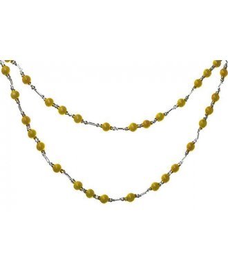 Стеклянные ёлочные бусы №6 (Ёлочка) золотистые