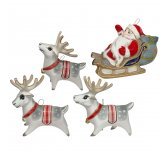 набор елочных игрушек "Тройка Деда Мороза" (Фарфоровая мануфактура)