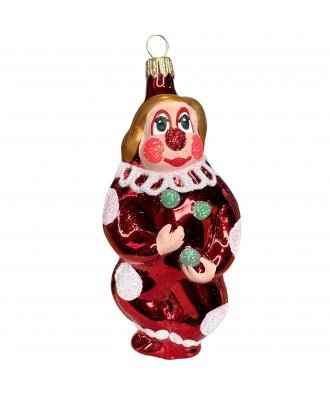 Ёлочная игрушка "Клоун" (Бирюсинка) красный